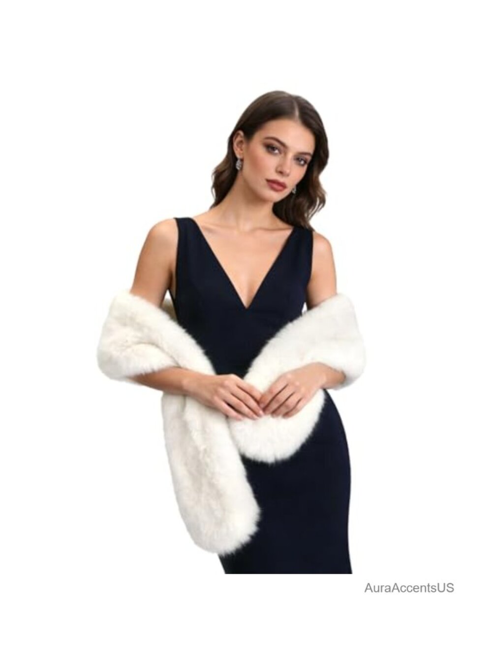 Faux Fur Collar Scarf Wrap Winter Neck Warmer Fluffy Shawl